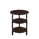 Telephone Table, Small Telephone Coffee Side Table,Living Room Sofa Side Table,Three Layers of Storage,Round Tray Side Table,No Assembly Required(Color:Black Walnut,Size: