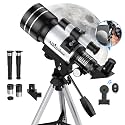 Telescope for Kids Beginners, 70mm Aperture 400mm Refractor Telescopes for Astronomy Beginners, Portable Travel Telescope Astronomy Gifts