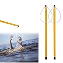 Telescopic Pool Rescue Hook with Pole,4ft-15ft Adjustable Duty Pool Pole,Adjustable Heavy Duty Fiberglass Telescoping Ring,Specialised Emergency Rescue Equipment for Drowning Victims ﻿ (177IN-Yellow)