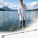 Telescopic Water Sampler Dipper, 3.6FT-9.6FT Sampler Rod with Two Non-Slip Grips & Hook, 500ml Pendulum Beaker Sampler, Stainless Steel Water Sampling Pole for Lab & Field