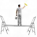 Telescoping Aluminum Work Plank - Adjustable Scaffolding Platform, 440lbs Capacity, Skid-Proof Surface, Professional Ladder Accessory for Home Renovation - Size: 6FT-9FT