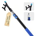 Telescoping Boat Hook for Docking, Non-Slip Rubber Tip, 3-Stage Anodized Aluminum Pole, Floating, Lightweight & Durable, Scratch-Resistant & Rustproof, 3/4" Threaded End for Push Pull Boating
