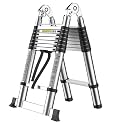 Telescoping Ladders Home Portable Telescopic Ladder, Step Ladder, Retractable Aluminum Alloy Ladder Multi-Position, Adjustable and Folding Ladder A-Frame Telescoping Exte