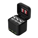 TELESIN Battery Charger for GoPro Hero 13, Triple Slot USB Charging Case with Type-C Cord Batteries Carry Case, Compatible with Hero 13 Camera Batteries