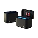 TELESIN Insta 360 X4 Battery Charging Box with Dual Card Slot & Portioned Storage, Fast Charger Hub for Insta 360 X4, Quick Portable 2 Channel Battery Charge Storage Station