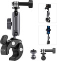 Telesin Pole Mount Grip Camera Mount (Clamp Handlebar Bike Mount 360° Double Ballhead Magic Arm)