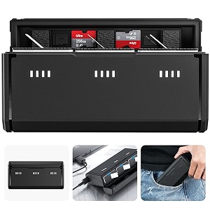 telesin triple charger with smart power indicator and side charging port for gopro hero 12 hero 11 hero 10 hero 9 camera enduro battery pocket size portable