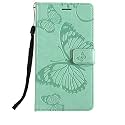 TELETEL Butterfly Design Flip Cover with Card &amp; Cash Wallet Case | Magnetic Closure (Sea Green) for Vivo V7 Plus