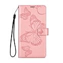 TELETEL Diva Series Butterfly Embossing Pu Leather Flip Wallet Case Cover with Card Holder| Magnetic Closure (Pink) for OnePlus Nord 2T