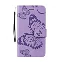 TELETEL Diva Series Butterfly Embossing Pu Leather Flip Wallet Case Cover with Card Holder | Magnetic Closure (Purple) for OnePlus Nord 2T