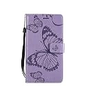 TELETEL Diva Series Butterfly Embossing Pu Leather Flip Wallet Case Cover with Card Holder | Magnetic Closure (Purple) for Vivo T1 5G