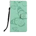 TELETEL Diva Series Butterfly Embossing Pu Leather Flip Wallet Case Cover with Card Holder | Magnetic Closure (Sea Green) for Vivo T1 5G