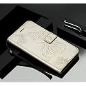 TELETEL Diva Series Butterfly Embossing Pu Leather Flip Wallet Case Cover with Card Holder | Magnetic Closure (Gold) for Vivo T1 5G