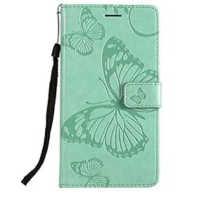 teletel faux leather butterfly design flip cover with card amp cash wallet case  magnetic closure sea green for apple iphone 11