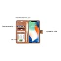 TELETEL Luxury Cloth Flip Cover with Card &amp; Cash Holder | Video Stand View |Magnetic Closure Wallet Case (Brown) for Vivo T1 5G