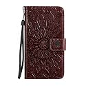 TELETEL Queen Series 3D Embossing Cover Leather Flip Wallet Case with Card Holder| Magentic Closure | Video Stand View (Brown) for Vivo T1 5G