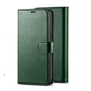 teletel vintage flip case pu leather finish  inside tpu with card pockets amp stand  magnetic closure  shock proof wallet cover dark green for vivo t1 5g