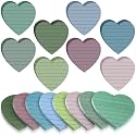 Teling 24 Pack Back to School Heart Sticky Notes Cute Heart Lined Sticky Notes Self Adhesive Love Memo Pads for Classroom Party Gifts Office Home School 3x3 Inch(Soft Colors, Classic)