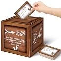 Teling 51 Pieces Diaper Raffle Tickets with Card Box,Wooden