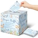 Teling 51 Pieces Diaper Raffle Tickets with Card Box,Ocean Animals