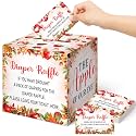 Teling 51 Pieces Diaper Raffle Tickets with Card Box,Apple of Our Eye Style