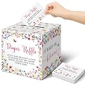 Teling 51 Pieces Diaper Raffle Tickets with Card Box,Baby in Bloom