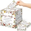 Teling 51 Pieces Diaper Raffle Tickets with Card Box,Love Bug Style