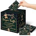 Teling 51 Pieces Diaper Raffle Tickets with Card Box,Blue Green Tartan Plaid We Can Bearly Wait Style