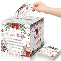 Teling 51 Pieces Diaper Raffle Tickets with Card Box, Christmas Style