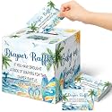 Teling 51 Pieces Diaper Raffle Tickets with Card Box,Surf, Baby on Board