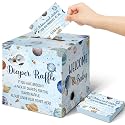 Teling 51 Pieces Diaper Raffle Tickets with Card Box,Outer Space