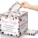 Teling 51 Pieces Diaper Raffle Tickets with Card Box,A Little Cowgirl Is on the Way