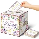 Teling 51 Pieces Diaper Raffle Tickets with Card Box,Butterfly Style
