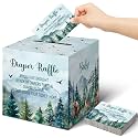 Teling 51 Pieces Diaper Raffle Tickets with Card Box,Let the Adventure Begin