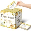 Teling 51 Pieces Diaper Raffle Tickets with Card Box,Bee