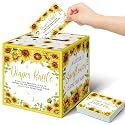 Teling 51 Pieces Diaper Raffle Tickets with Card Box,Sunflower
