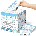 Teling 51 Pieces Diaper Raffle Tickets with Card Box,Baby Boy Sprinkle