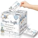 Teling 51 Pieces Diaper Raffle Tickets with Card Box,Airplane Style
