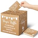 Teling 51 Pieces Diaper Raffle Tickets with Card Box,Kraft Paper Style