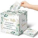Teling 51 Pieces Diaper Raffle Tickets with Card Box,Green Leaf Style