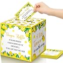 Teling 51 Pieces Diaper Raffle Tickets with Card Box,A Little Lemon Is on the Way