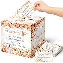 Teling 51 Pieces Diaper Raffle Tickets with Card Box,Falling in Love with Baby Style