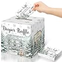 Teling 51 Pieces Diaper Raffle Tickets with Card Box,Cold Style
