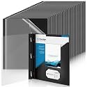 Teling 72 Pcs Report Covers with 3 Prongs for 8.5'' x 11'' Paper(Black)