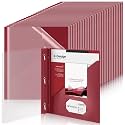 Teling 72 Pcs Presentation Folders Bulk with Clear Report Cover, Burgundy