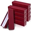 Teling 8 Pcs 2x2 Coin Storage Collectors Box, 9 x 2 x 2 Inches, Dark Red