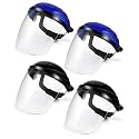 Tellegloww 4 Pcs Headgear Face Shield Mask for Grinding Cutting, Black&amp;blue