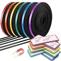 Tellegloww 6 Rolls 1/4" Magnetic Whiteboard Tape Set 33ft Magnetic Tape Roll Thin Strips Borders for Classroom Whiteboard with 48pcs Dry Erase Labels for Classroom School Office Home Students