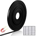 Tellegloww Black Magnetic Tape Roll Thin Strips, 1/4 Inch X 50 Feet, 1 Pcs