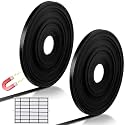 Tellegloww Black Magnetic Tape Roll Thin Strips, 1/4 Inch X 25 Feet, 2 Pcs